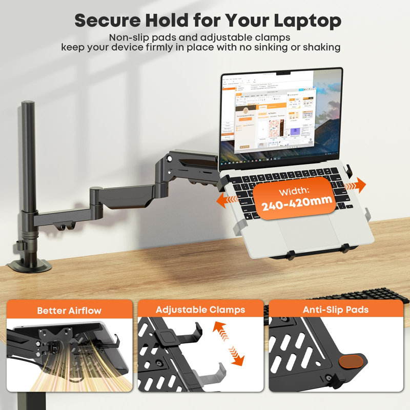 PUTORSEN Desk Mount for Laptop Up to 18'' & 17-32'' Monitor
