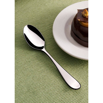Clista Stainless Steel Dessert Spoon Set | Silver | 7.5" | Set 12 Pcs