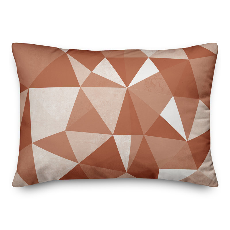  Coussin intérieur / extérieur géométrique, Géométrique 2, Orange / Rouge