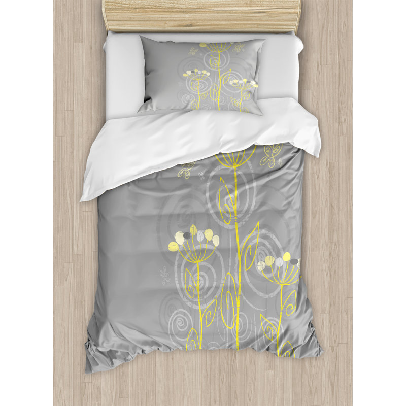 Traditional Polyester Floral Duvet Cover, Twin