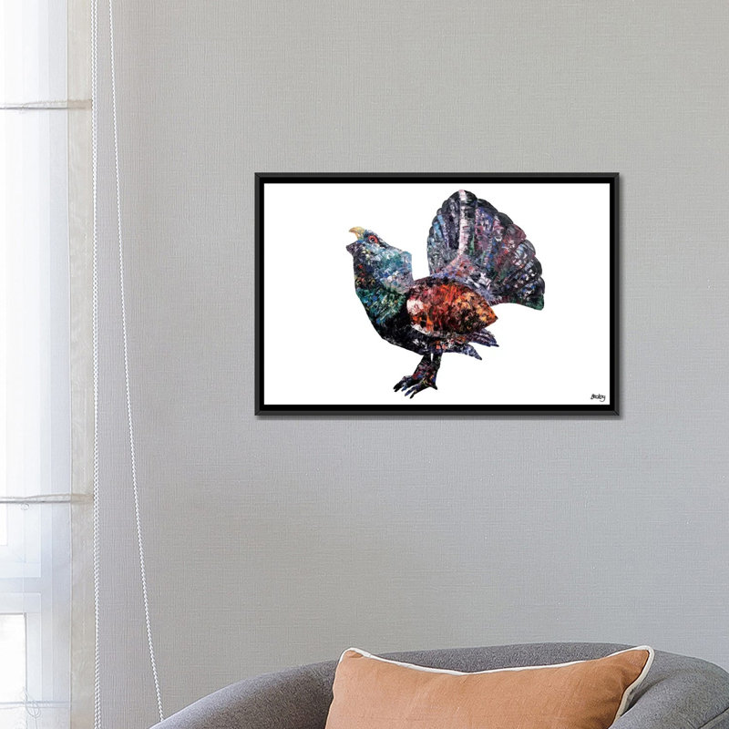 'Capercaillie' Graphic Art on Canvas, 18" H x 26" W x 1.5" D, Black Framed Canvas, No Mat