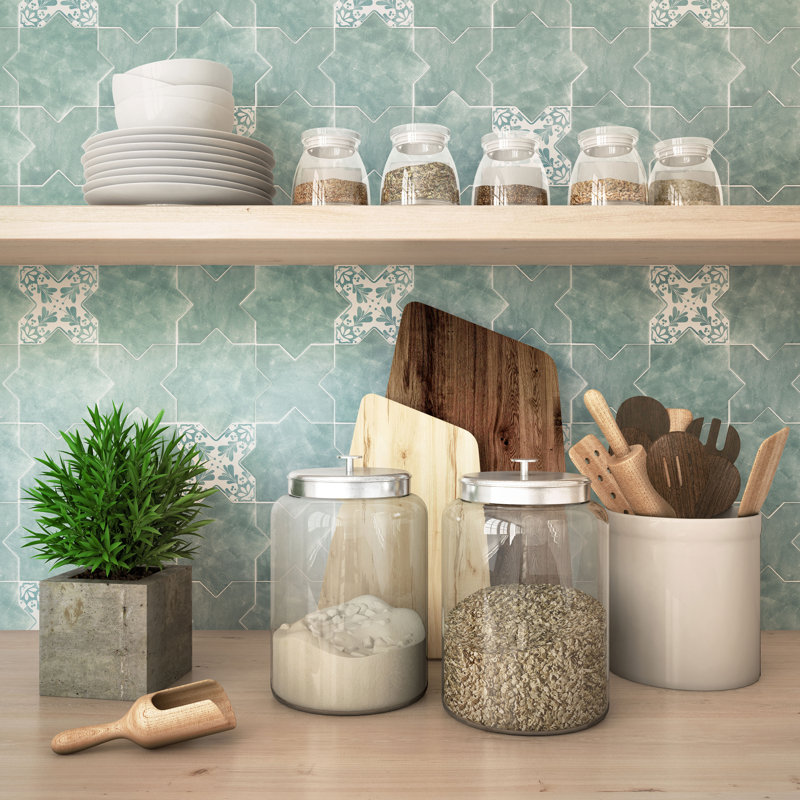 Carreau de céramique simple l 5,35 po x L 5,35 po Siena, Vert pistache