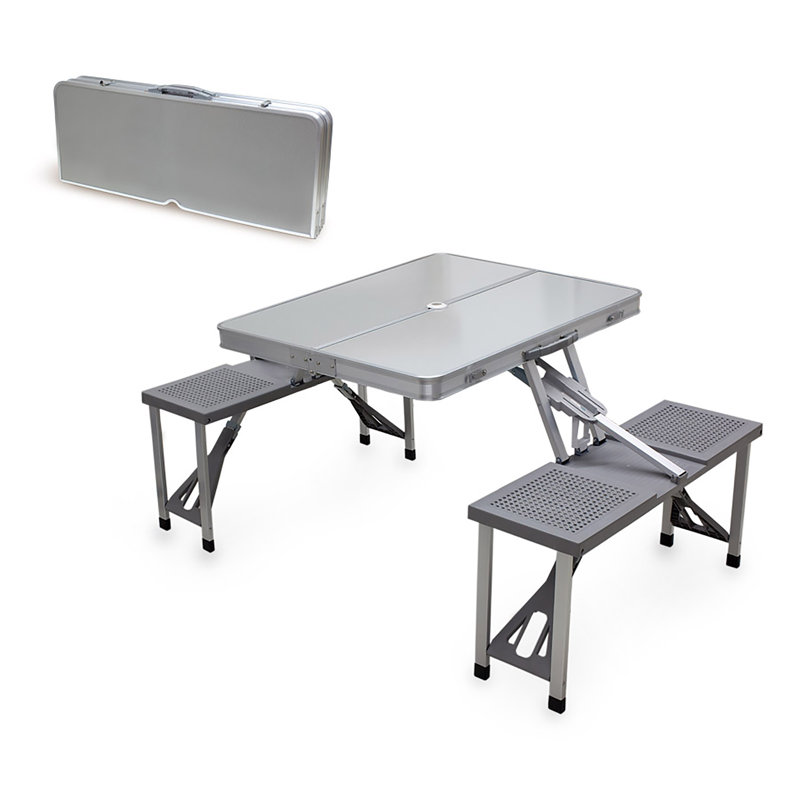 Aluminum Folding Outdoor Table with Umbrella Hole Fernando