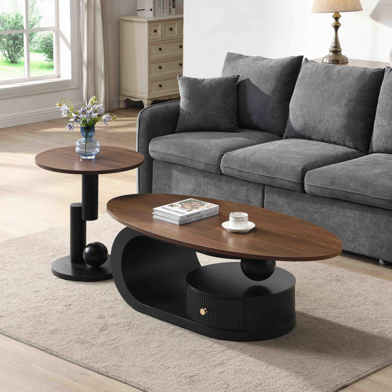 Ensemble de 2 tables gigognes Luxury, Noir
