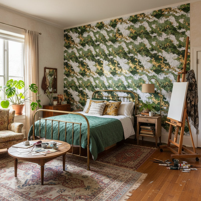 Papier peint or moderne Shades Of Green