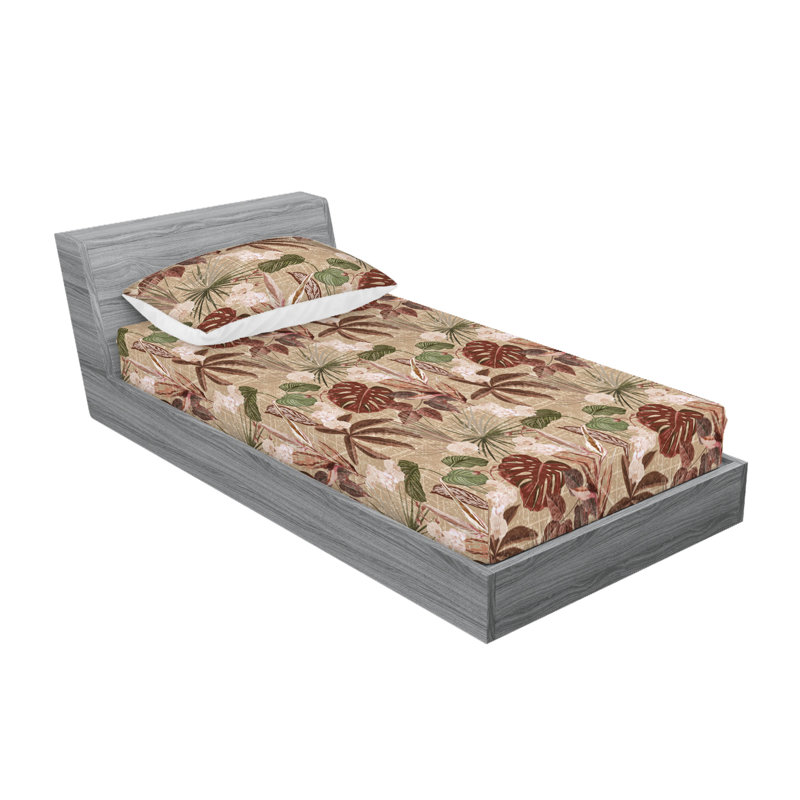 Drap-housse et taies décoratives 3 pièces Ambesonne, Ensemble de draps pour lit simple avec 1 taie d'or