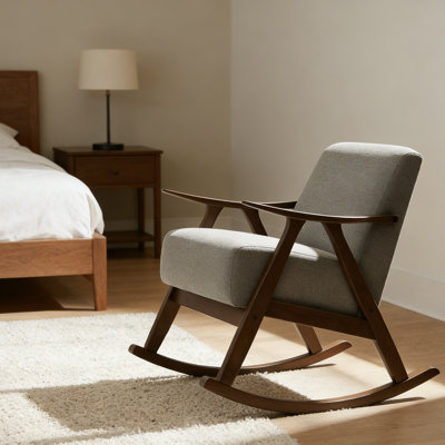 Chaise berçante de style moderne avec assise et dossier rembourrés pour la chambre à coucher, le salon et les bureaux
