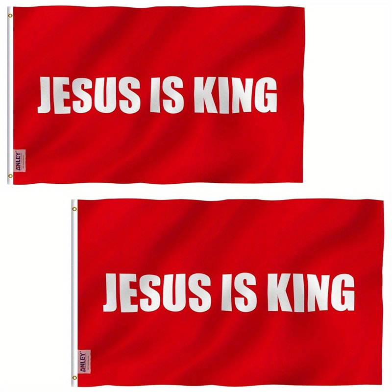 Fly Flyeze 3x5 Pieds Jésus est roi, drapeau - drapeaux blancs en polyester