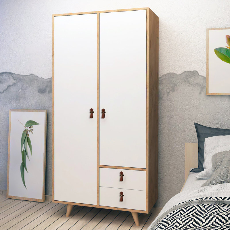 Blade 2 Door Wardrobe, Oak White