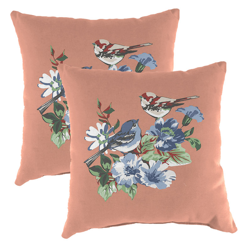 Coussin extérieur 16 po x 16 po (ensemble de 2), Morning Chirp