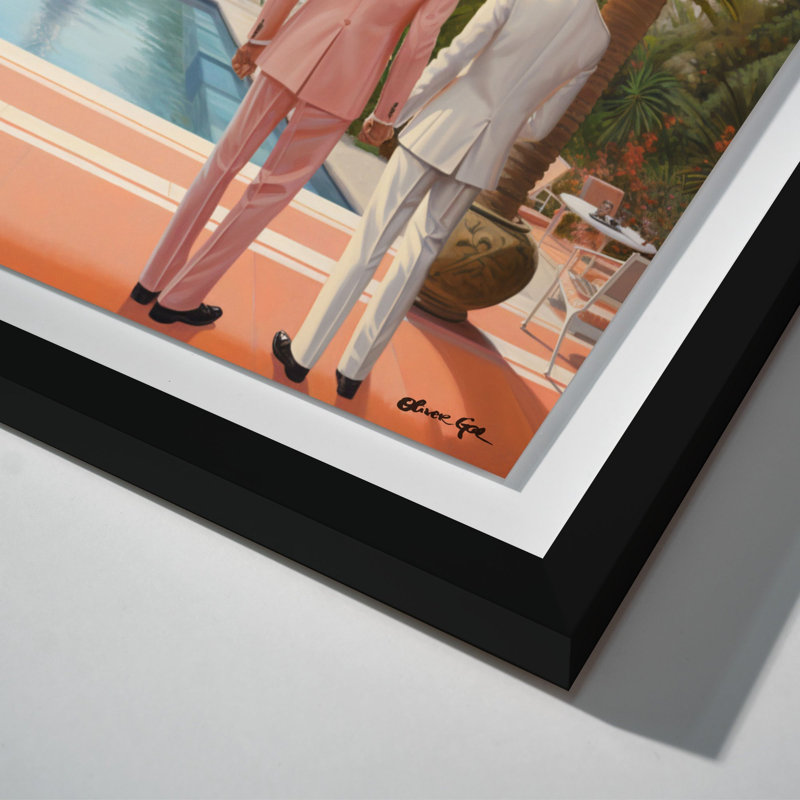 Poolside Romance Duo Shadowbox by Oliver Gal, 25.5" H x 37.5" W, Black