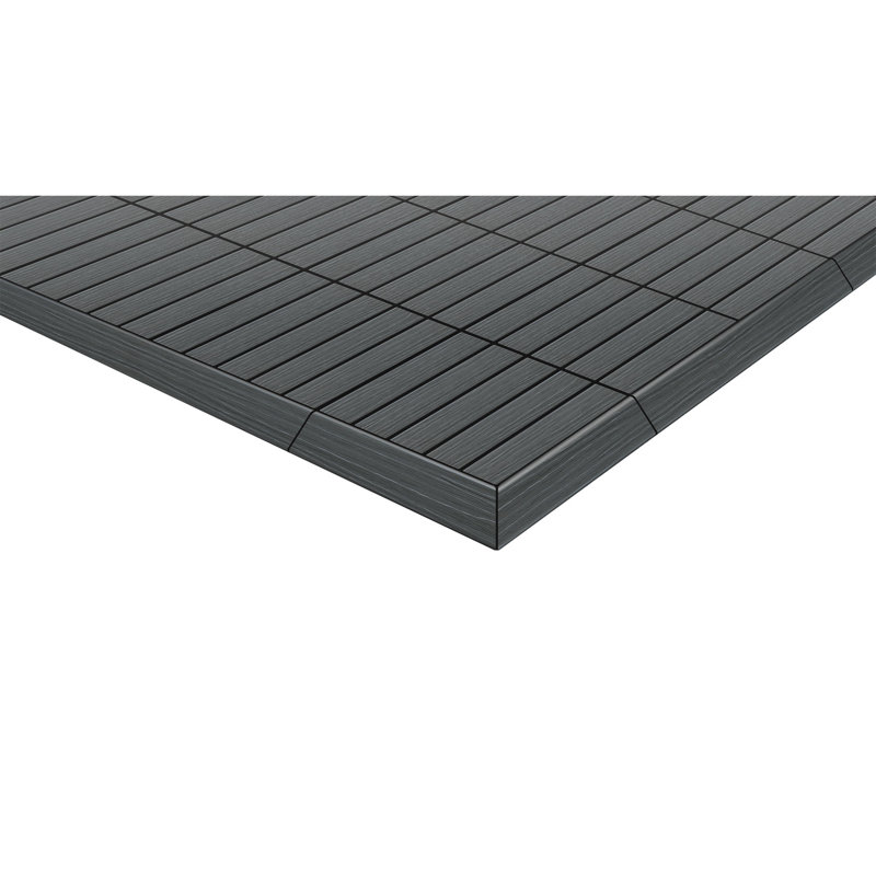 12'' L x 12'' W Plastic Interlocking Deck Tile in Driftwood Gray
