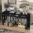 60''Acacia Veneer Console Table With 4 Spacious Drawers, Modern Crisscross Design Entryway Table With Open Bottom Storage,Farmhouse Sofa Table For Living Room,Kitchen,Dining Room,Hallway-356438977