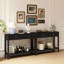 Narrow Wood Accent Console Table with Drawers and Storage Shelf