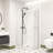 35.56" D x 35.56" W x 72" H Pivot Shower Enclosure with 1/4" Clear Tempered Glass, Frameless Shower Enclosure with Explosion-Proof Film and Nano Coating, Neo-Angle Shower Door in Matte White Finish, Reversible Installation-122454827