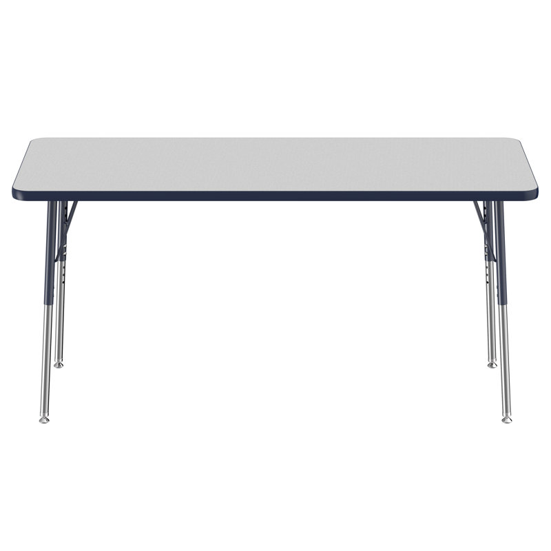 Table rectangulaire 24 "x 60", Gris, Bleu marine