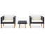 Ensemble de meubles de jardin Keina, 2 chaises et table, rotin de polyester noir, crème-117055968-117055970