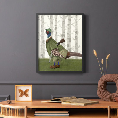 Pheasant Shooting Party 1 Framed Print - Solid Wood