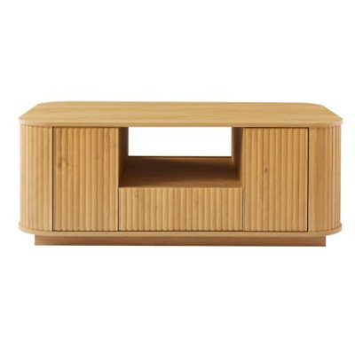 Table basse ovale de 46,5 po avec compartiments de rangement pour le salon