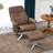 Fauteuil inclinable pivotant avec repose-pieds en similicuir-283934293