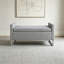 Repose-pieds de 47 po avec rangement, banc de hall d'entrée rembourré pour la chambre à coucher et le salon, banc de bout de lit avec base en métal. Style moderne