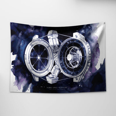 Space Hubble Space Telescope cutaway Wall Tapestry