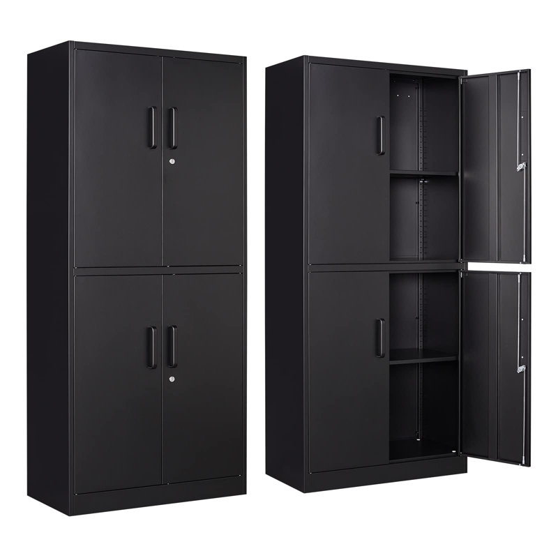 Armoire de rangement 71 po, Noir