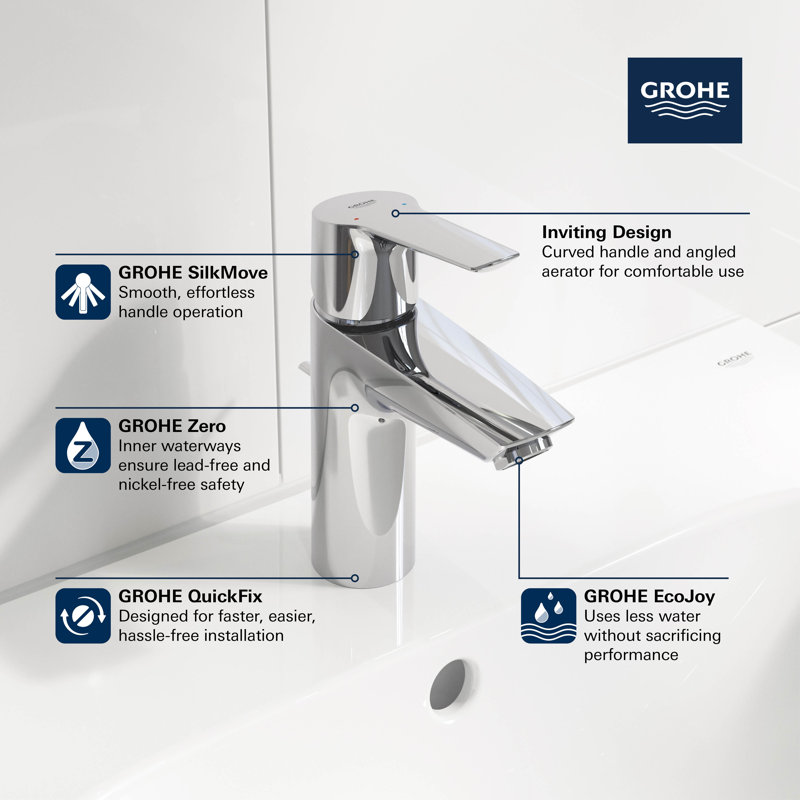 Eurosmart® Single Hole Bathroom Faucet, Brushed Nickel