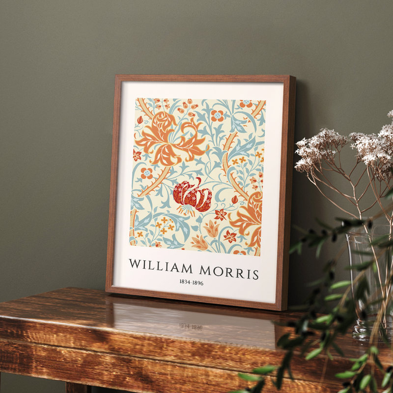 William Morris, reproduction encadrée XLV, H 14 po x l 11 po, Naturel