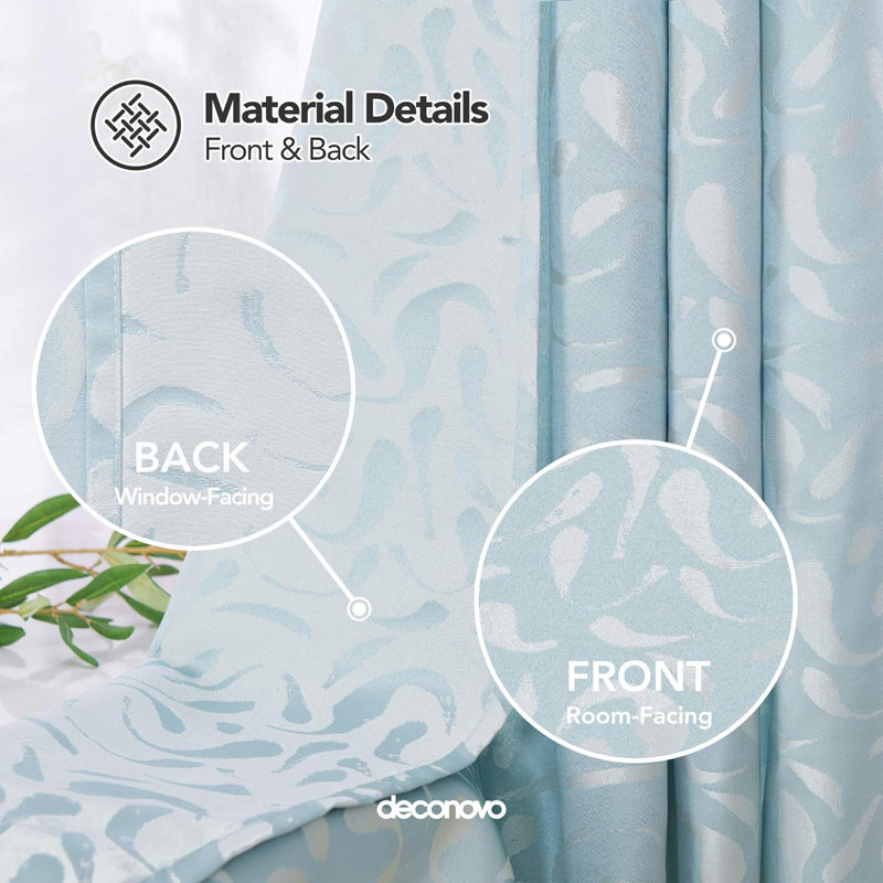 Blackout Curtain Pair, 140cm wide x 240cm high, Light sky blue