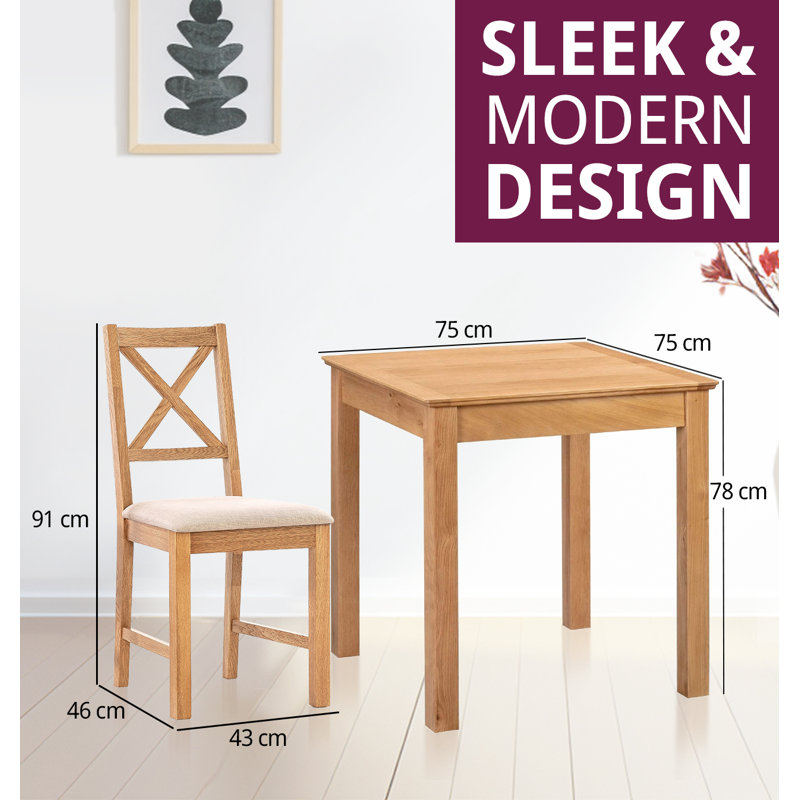 4 - Person Solid Oak Dining Set, Beige