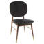 Jaron 46cm H Genuine Leather Upholstered Side Chair in Black