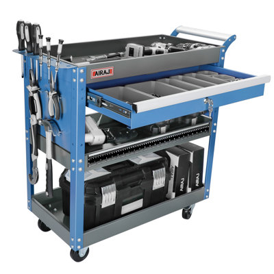 Heavy Duty 3 Tier Rolling Tool Cart,440LBS Mechanic Tool Cart with Drawers