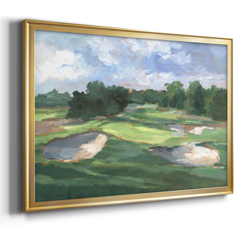 " Golf Course Study III ", 30" H x 44" W x 1.5" D, Gold