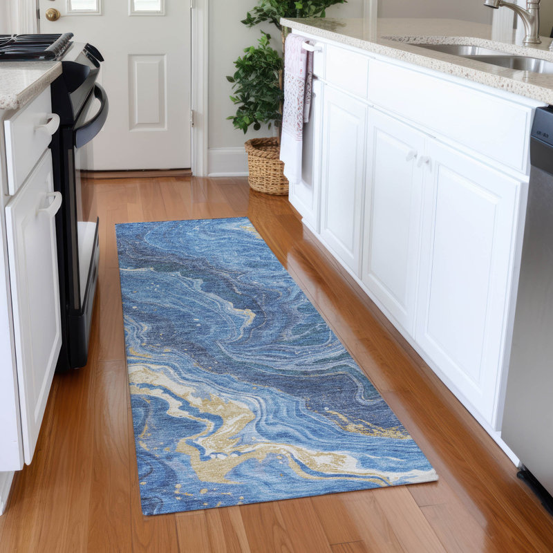 Premium Machine Washable Hedden AMF1701 Abstract Rug, Runner 2'3" x 7'6"