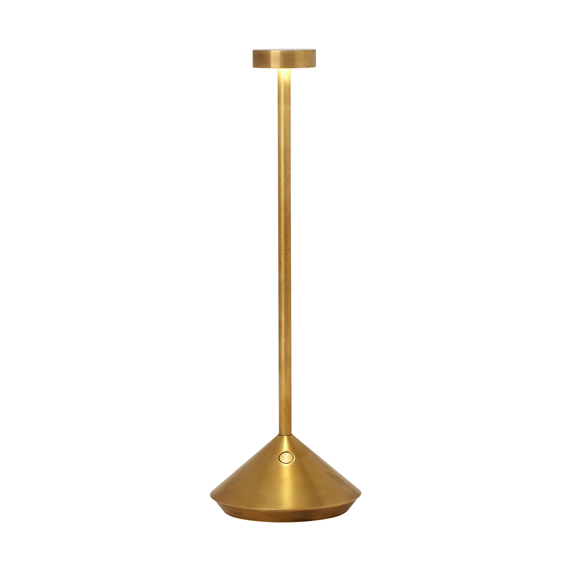 Moneta Accent Rechargeable Table Lamp, Natural Brass