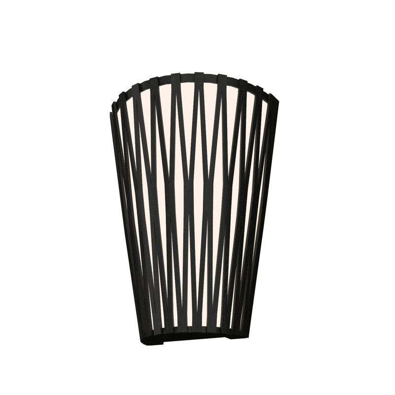 Charcoal Black Wooden LED Wall Sconce