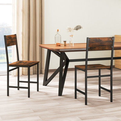 Metal Side Chair in Brown