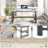 Hulste 53" Metal Base Writing Desk With Storag, Light Gray-350494591-350494590