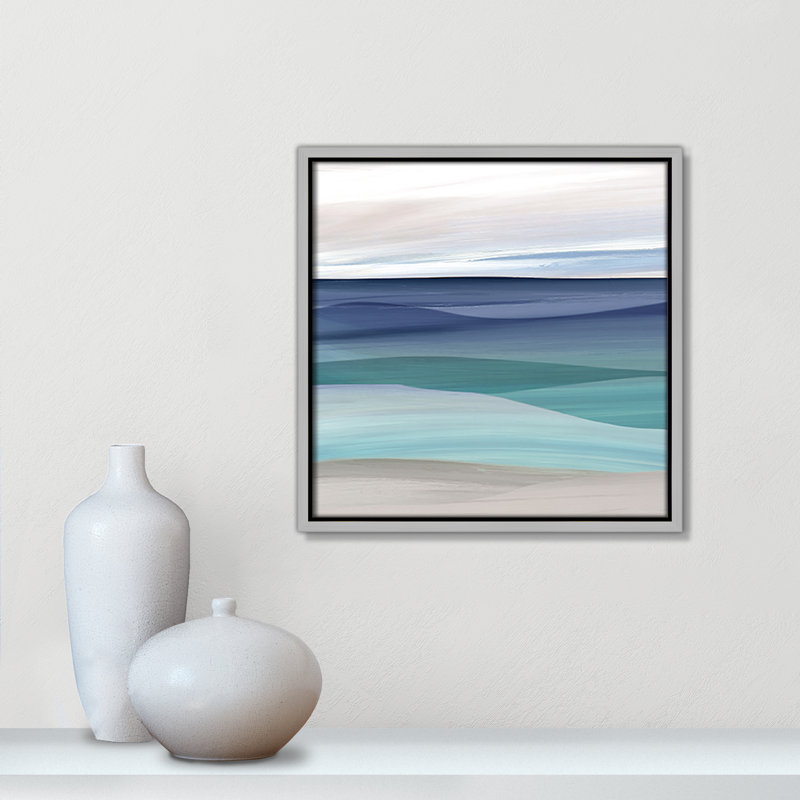 «Blue Valley Print» par Carol Robinson, H 13,5 po x l 13,5 po x P 2 po, Argent