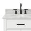 Meuble-lavabo simple Jameal de 36 po en bois massif avec comptoir en marbre de Carrare de 0,75 po et lavabo ovale dÃ©calÃ© Ã  droite-598961054-566077836-566077833