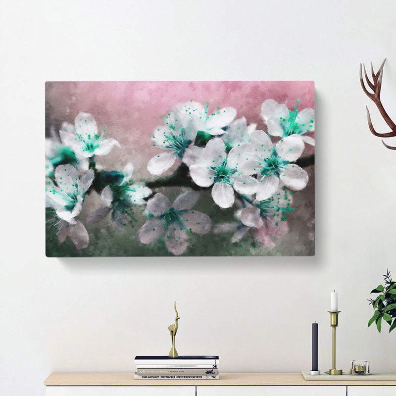 White Cherry Blossom Tree in Bloom - Wrapped Canvas Photograph Print, 60cm H x 91cm W x 3cm D