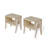 Set of 2 Stackable Accent Table Livingroom, Solid Pine Wood Coach Side Tables, Simple Nightstand-217753820