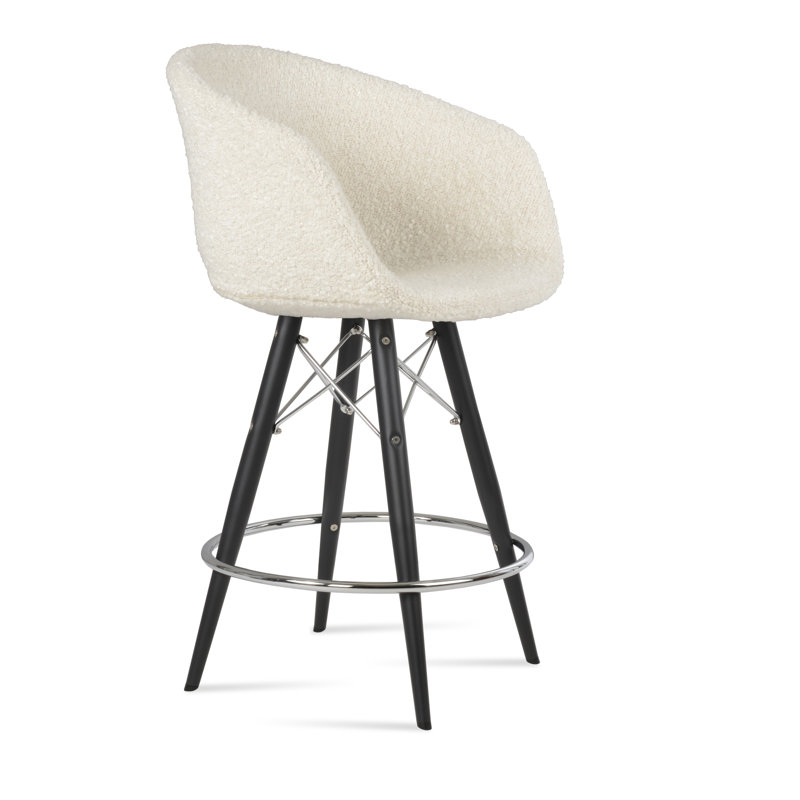 Tabouret de bar Tribeca, Blanc, Noir, Tabouret de bar (siège d'une hauteur de 28 po)