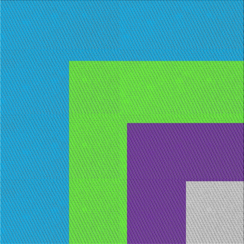 Tapis bleu/vert/mauve à motif Nässjö, Carré 3 pi
