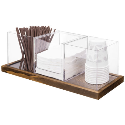 MyGift 3 Slot Coffee Bar Accessories Storage Holder