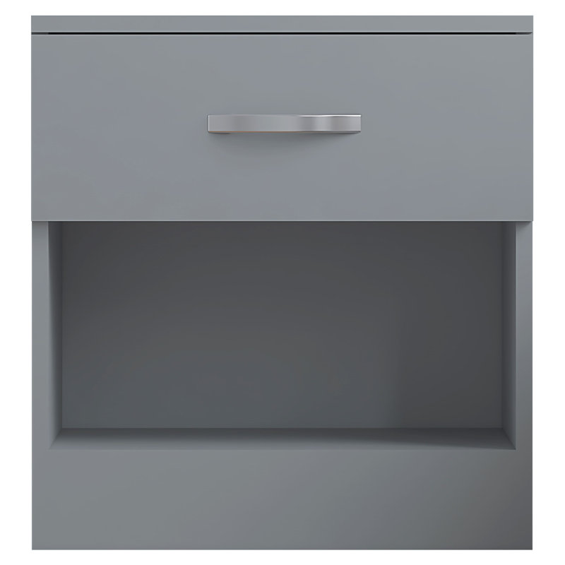 Marlesha 45cm W Manufactured Wood Bedside Table, Grey