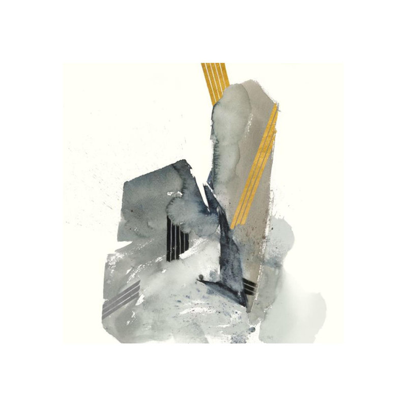 «Rocky Island I» par Sara Brown, impression sur toile tendue, Or doré et argent, H 24 po x l 24 po x P 1,5 po