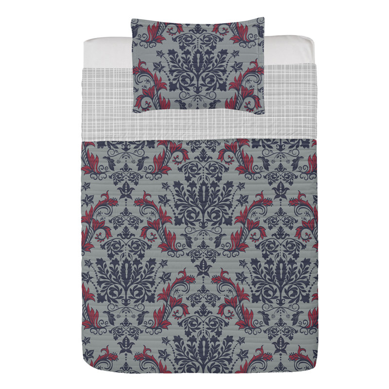 Dimgray Ruby Twin Reversible Microfiber Bedspread Set