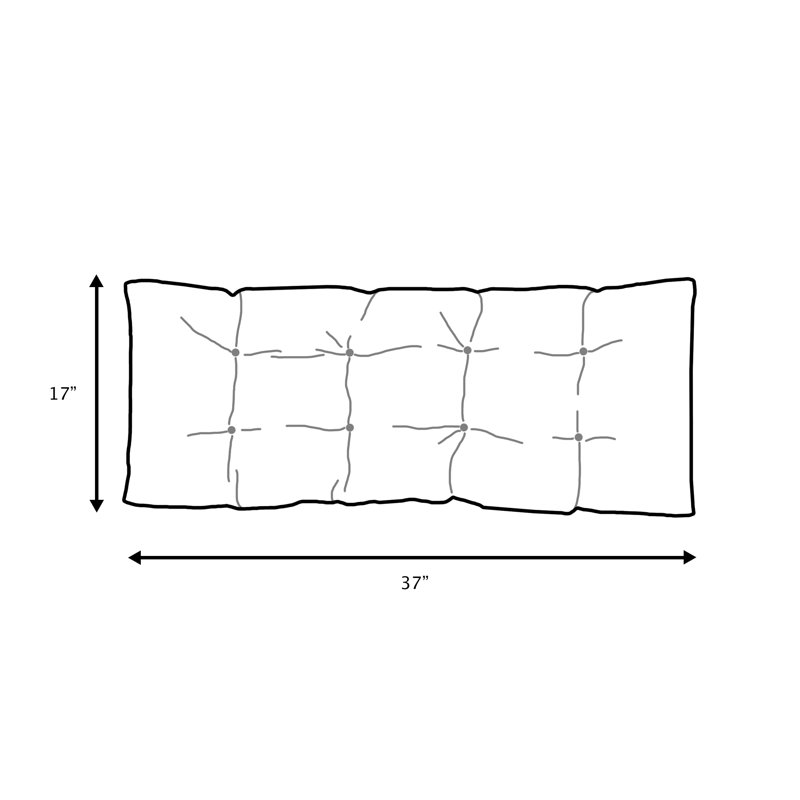 Coussin de siège d'extérieur, Marine, L 37 po x P 17 po